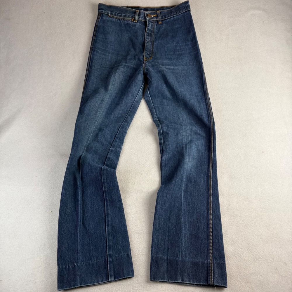 Vintage Gloria Vanderbilt Murjani High Rise Flare Jeans Blue Denim Size 13 70s